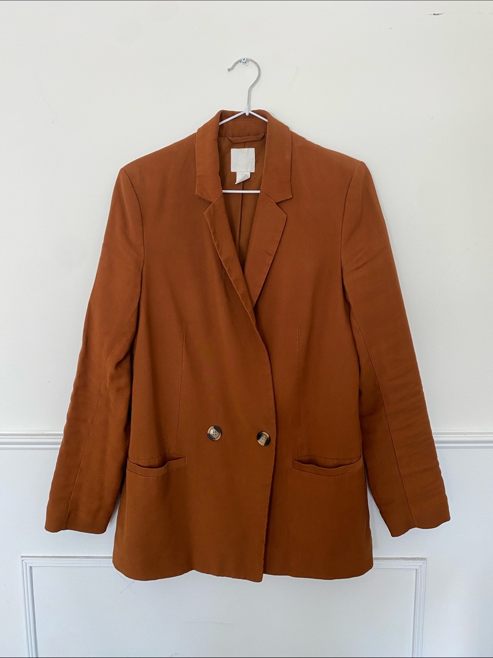 H&M Double-Breasted Rust Blazer Jacket